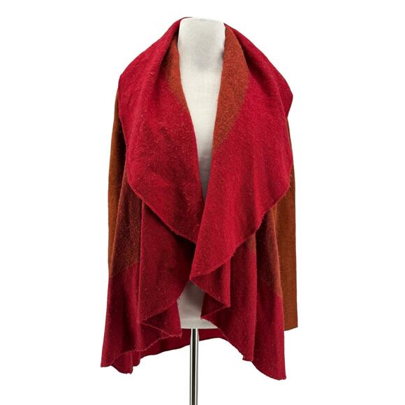 Eileen Fisher Women's Red Orane 100% Merino Wool Cardigan Sweater Size Small - Picture 1 of 5
